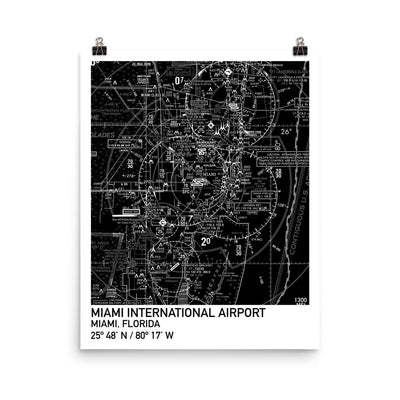 Miami Sectional Poster (Black & White) - RadarContact