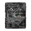 Chicago Airport Diagram Sherpa Fleece Blanket Black ORD - RadarContact