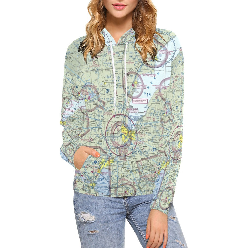 Green Bay Women's Sectional Airspace Hoodie GRB - RadarContact