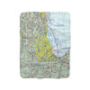 Chicago Airspace Sectional Sherpa Fleece Blanket ORD - RadarContact