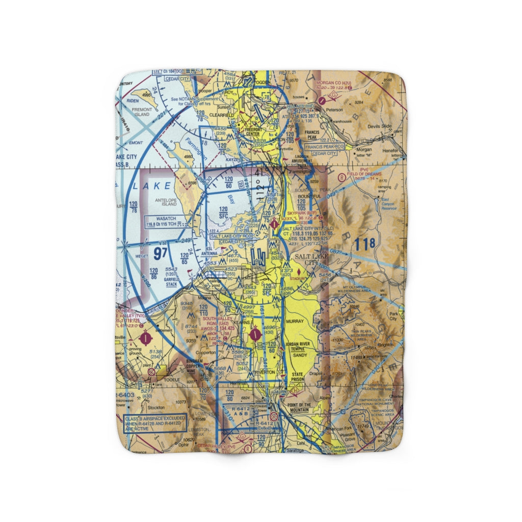 Salt Lake City Sherpa Fleece Blanket SLC - RadarContact