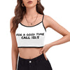 For A Good Time Call 121.5 Women's Spaghetti Strap Crop Top - RadarContact
