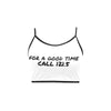 For A Good Time Call 121.5 Women's Spaghetti Strap Crop Top - RadarContact