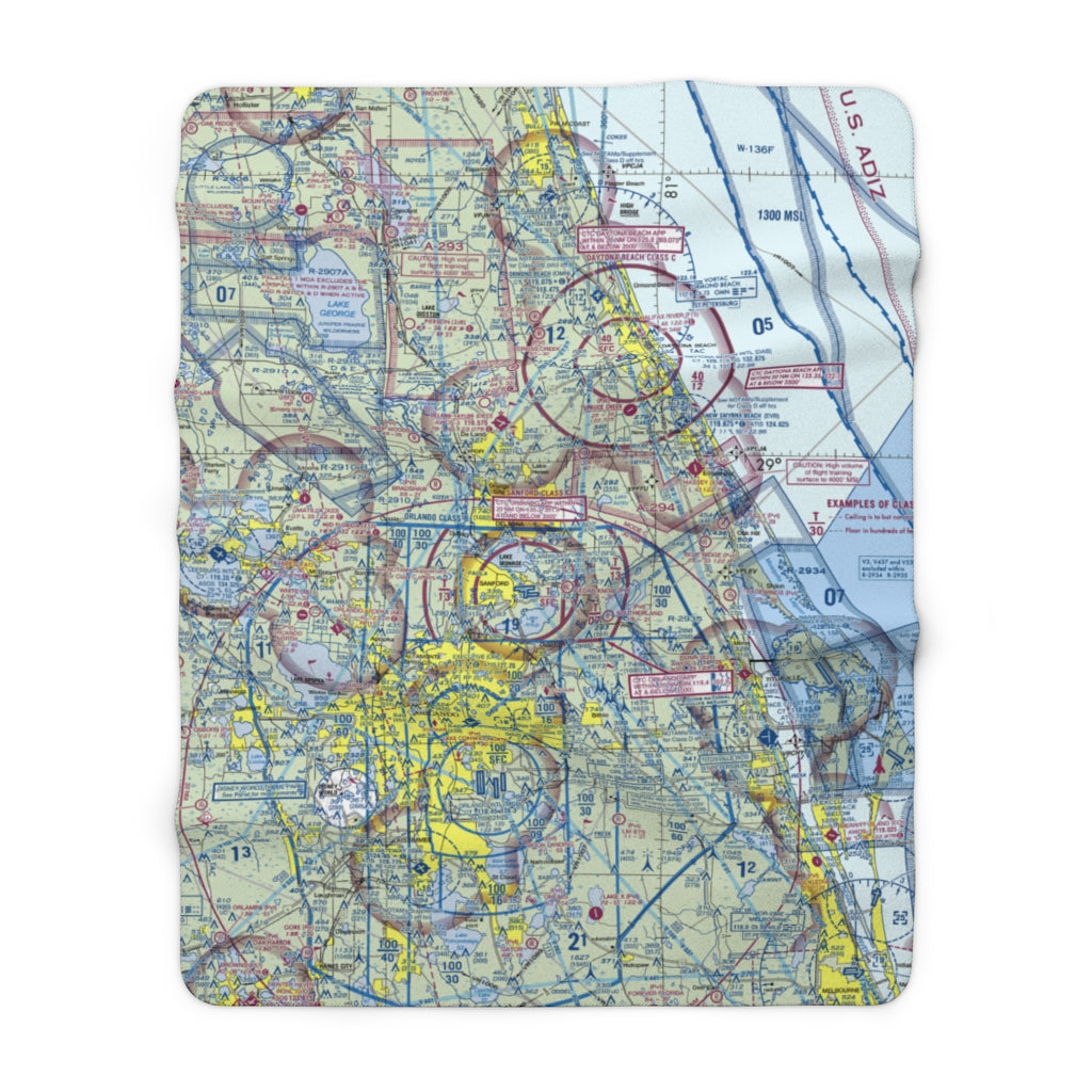 Orlando Airspace Sherpa Fleece Blanket MCO - RadarContact