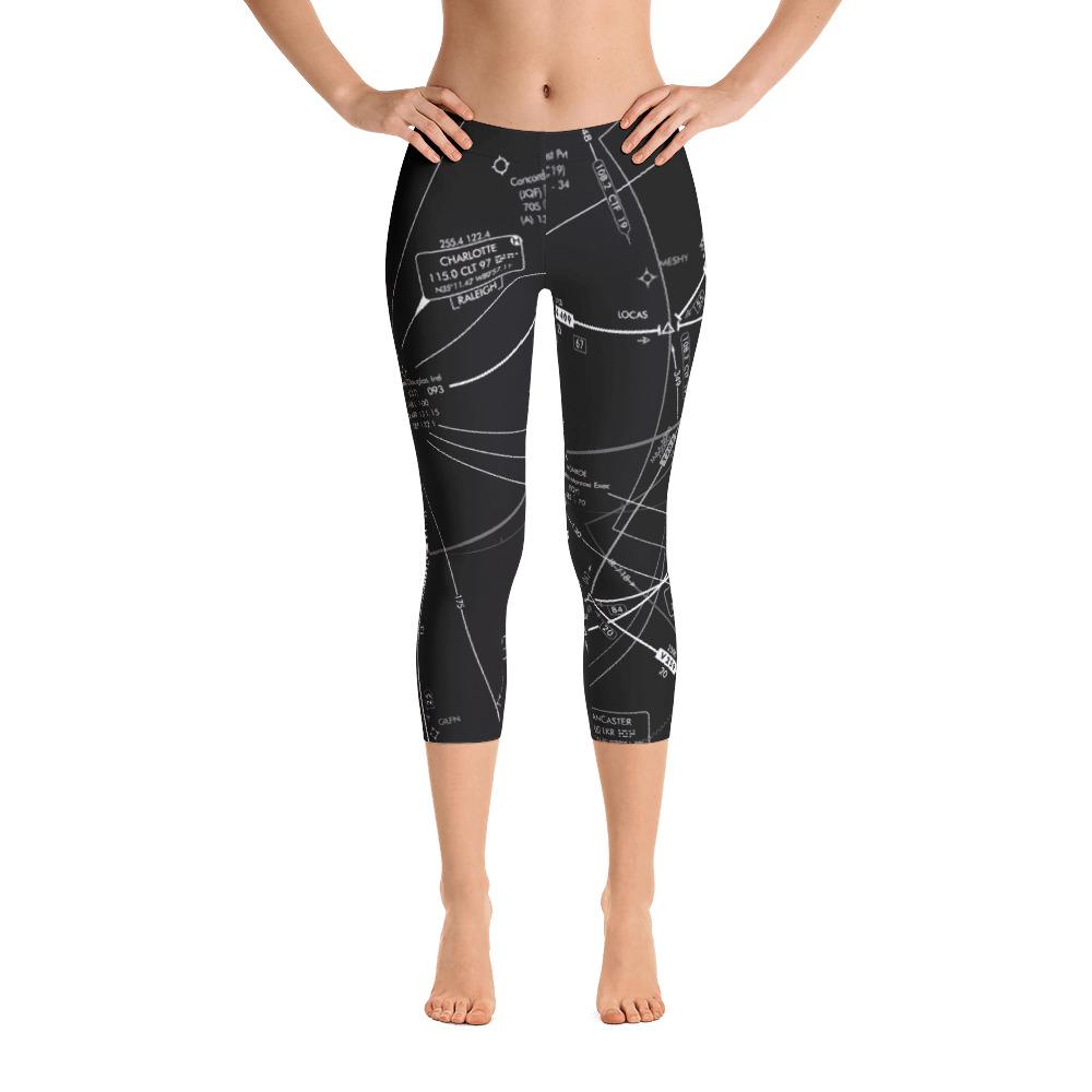 Charlotte Low Altitude Capri Leggings (Inverted Black & White) - RadarContact