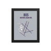 Boston Airport Code Framed Poster (Redsox and Patriots Colors) - RadarContact