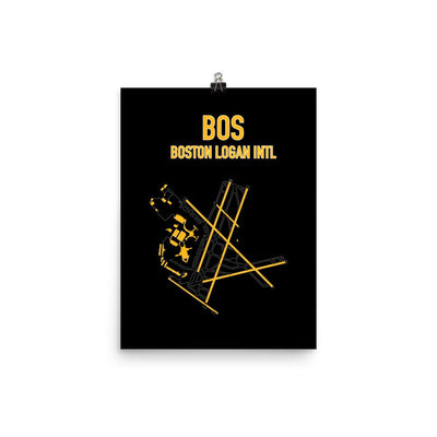 Boston Airport Code Poster (Bruins Colors) - RadarContact