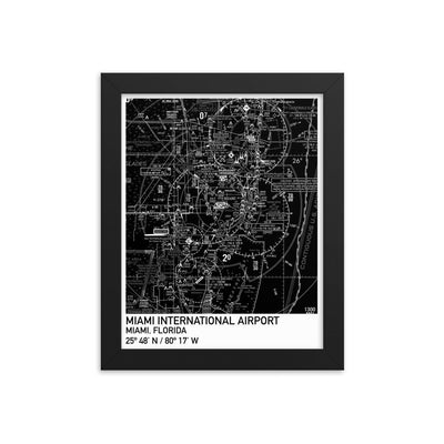 Miami Sectional Framed Poster (Black & White) - RadarContact
