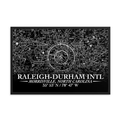 Raleigh-Durham Sectional Framed Poster (Inverted) - RadarContact
