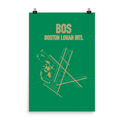 Boston Airport Code Poster (Celtics Colors) - RadarContact