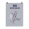Boston Airport Code Poster (Redsox and Patriot Colors) - RadarContact