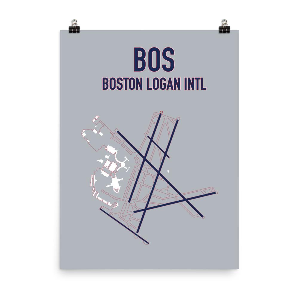 Boston Airport Code Poster (Redsox and Patriot Colors) - RadarContact