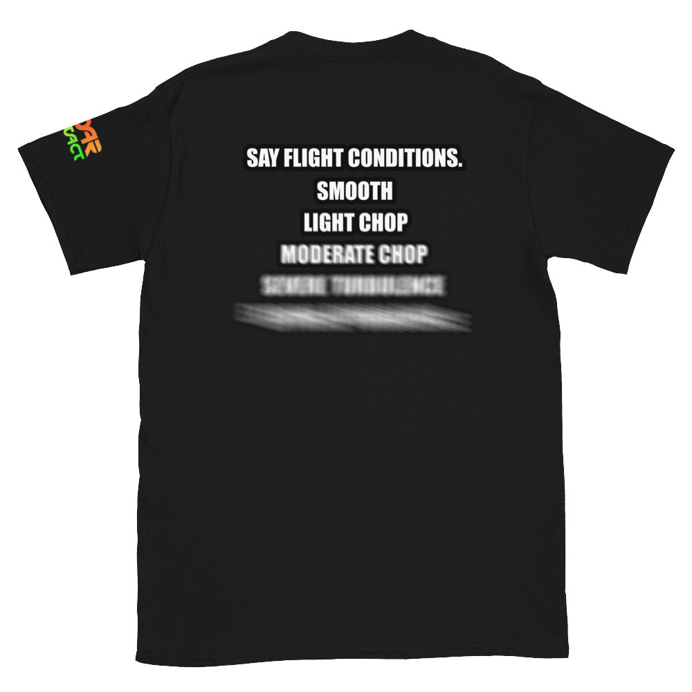 Say Flight Conditions Unisex T-Shirt Back Print - RadarContact